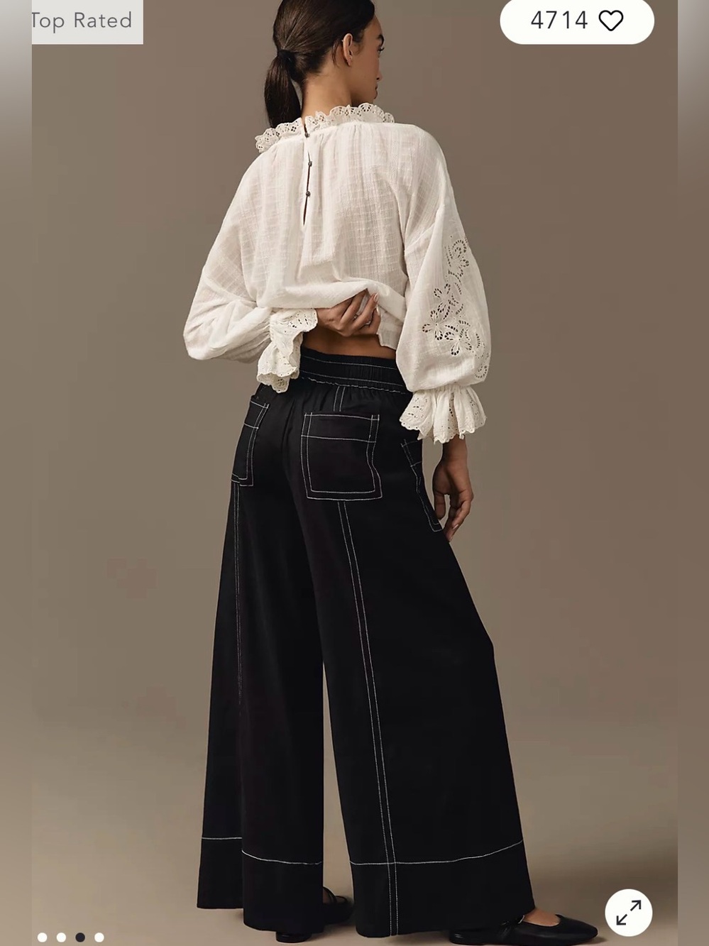 Anthropologie Maeve Linen Blend WideLeg Pants - Picture 3 of 9